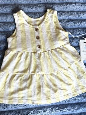 Yellow and White Baby Dress with matching panties